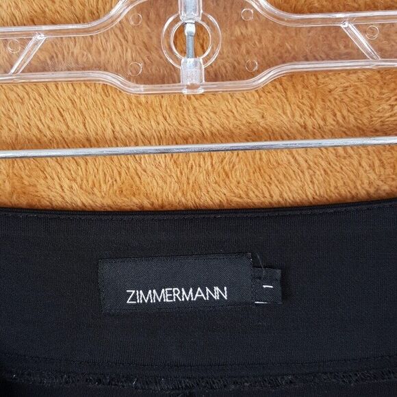 ZIMMERMANN Womens Pants Size 1 Black Wide Leg Semi Sheer Lightweight FLAWED - Picture 3 of 11